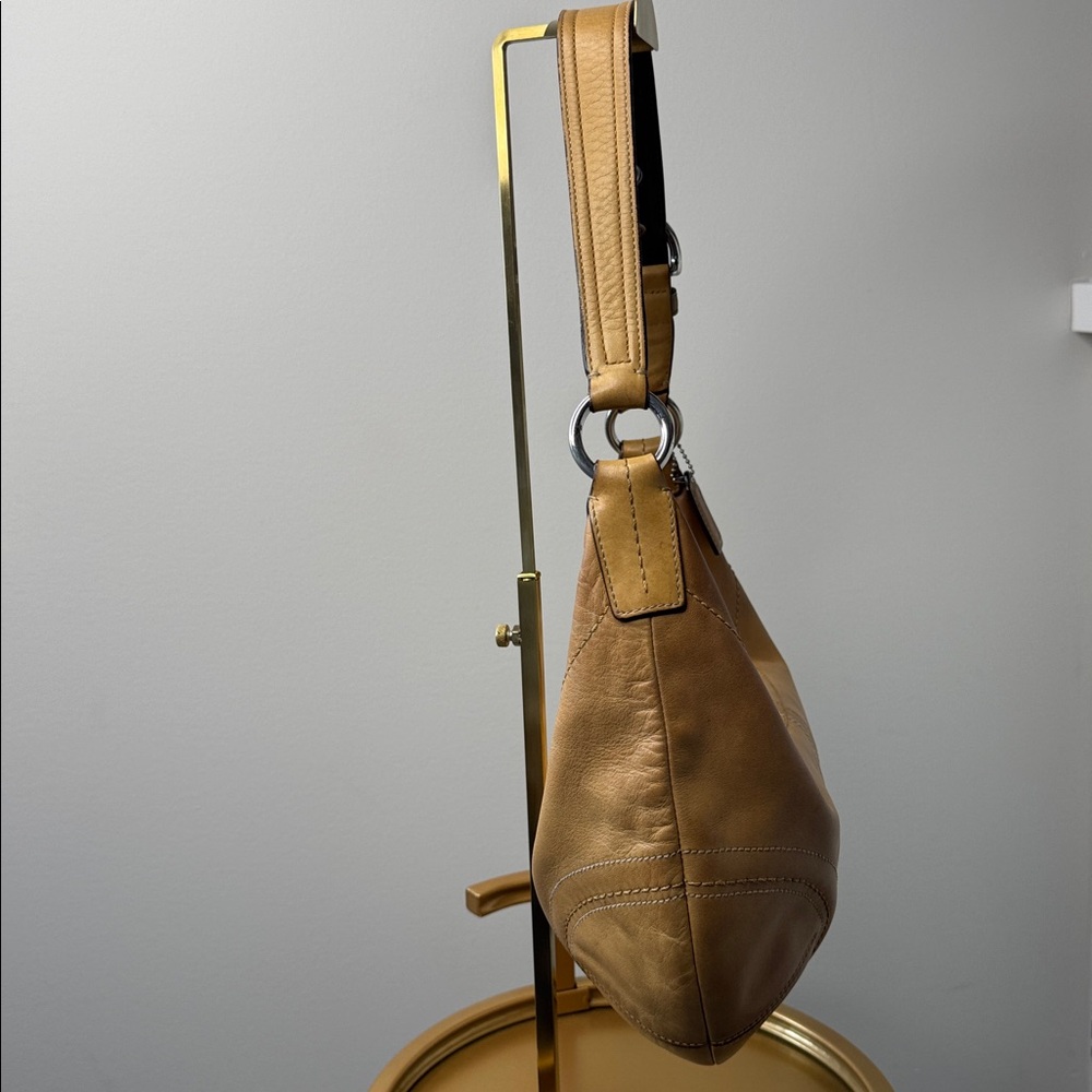 Coach SoHo Burnished Glove-Tanned Hobo Bag Style F12299 Camel Tan 2008 - Picture 5 of 15